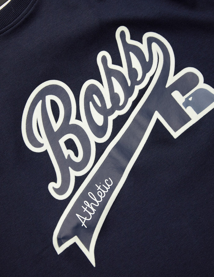 BOSS X RUSSELL ATHLETIC College Logo T-Shirt Navy - MAISONDEFASHION.COM