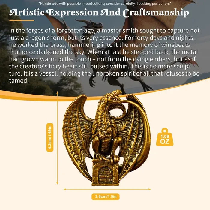 Brass Winged Dragon Guardian Spirit Figurine ☀️BV006