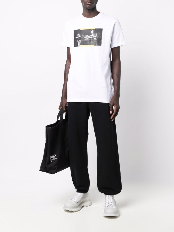 OFF-WHITE Caravaggio Slim T-Shirt White - MAISONDEFASHION.COM