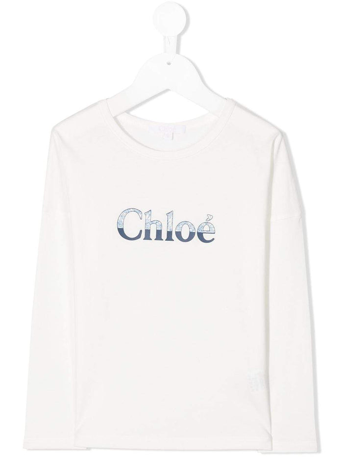 CHLOÉ KIDS Print Logo T-Shirt White - Maison De Fashion