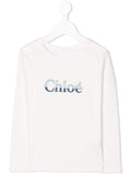CHLOÉ KIDS Print Logo T-Shirt White - Maison De Fashion