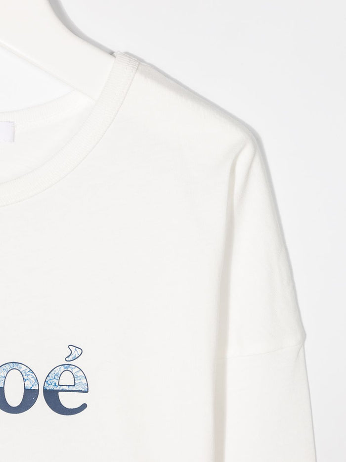 CHLOÉ KIDS Print Logo T-Shirt White - Maison De Fashion