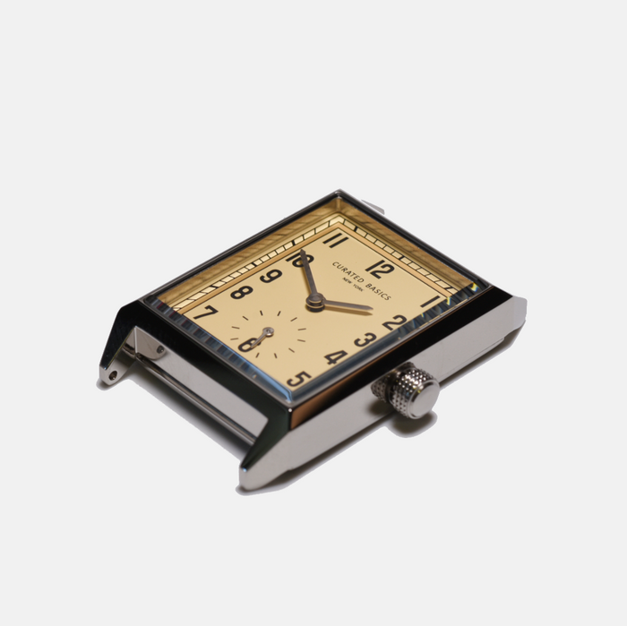 Classic Rectangular Watch: Green Leather