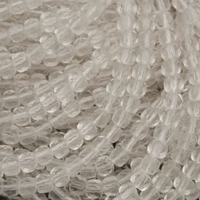 Clear Quartz · Microfaceted · Cube · 4.5mm, Tejas Beads, Beads
