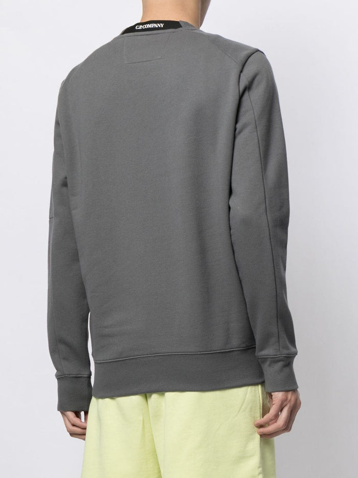 C.P COMPANY Diagonal Zip Fleece Grey - MAISONDEFASHION.COM