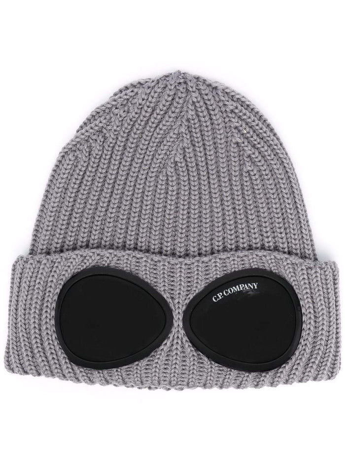 C.P. COMPANY Goggle Knit Beanie Grey - MAISONDEFASHION.COM