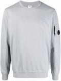 C.P. COMPANY Light Fleece Crew Neck Sweatshirt Grey - MAISONDEFASHION.COM