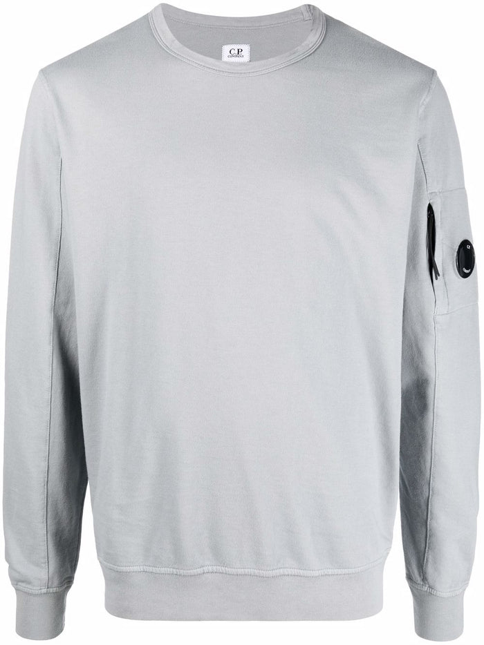 C.P. COMPANY Light Fleece Crew Neck Sweatshirt Grey - MAISONDEFASHION.COM