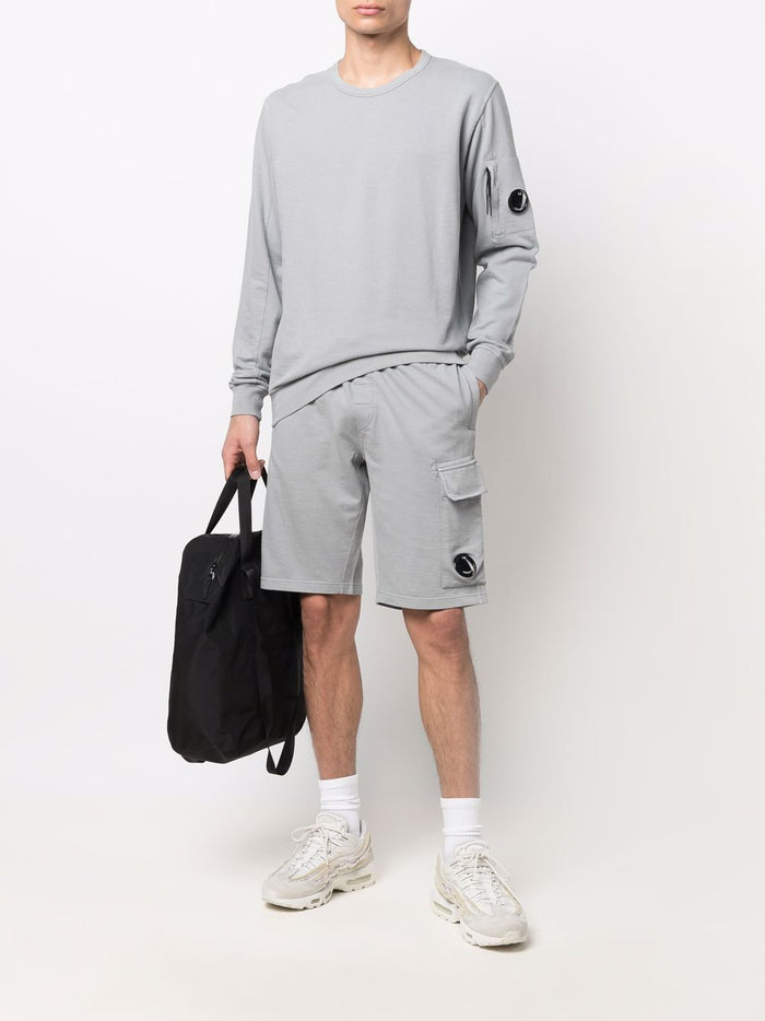 C.P. COMPANY Light Fleece Crew Neck Sweatshirt Grey - MAISONDEFASHION.COM