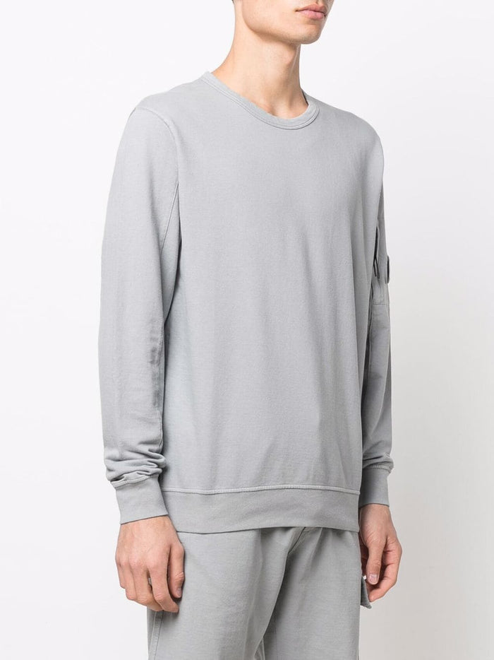 C.P. COMPANY Light Fleece Crew Neck Sweatshirt Grey - MAISONDEFASHION.COM