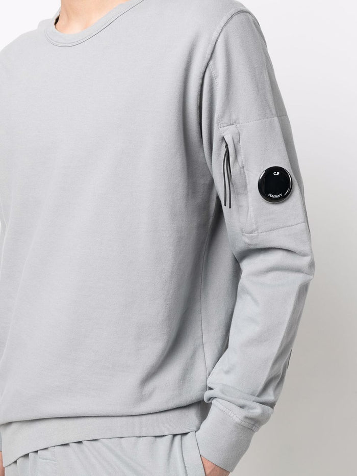 C.P. COMPANY Light Fleece Crew Neck Sweatshirt Grey - MAISONDEFASHION.COM