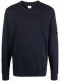 C.P. COMPANY Light Fleece Crew Neck Sweatshirt Navy - MAISONDEFASHION.COM