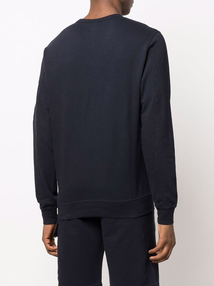 C.P. COMPANY Light Fleece Crew Neck Sweatshirt Navy - MAISONDEFASHION.COM