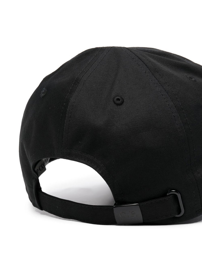 C.P. COMPANY Logo Embroidered Cap Black - MAISONDEFASHION.COM