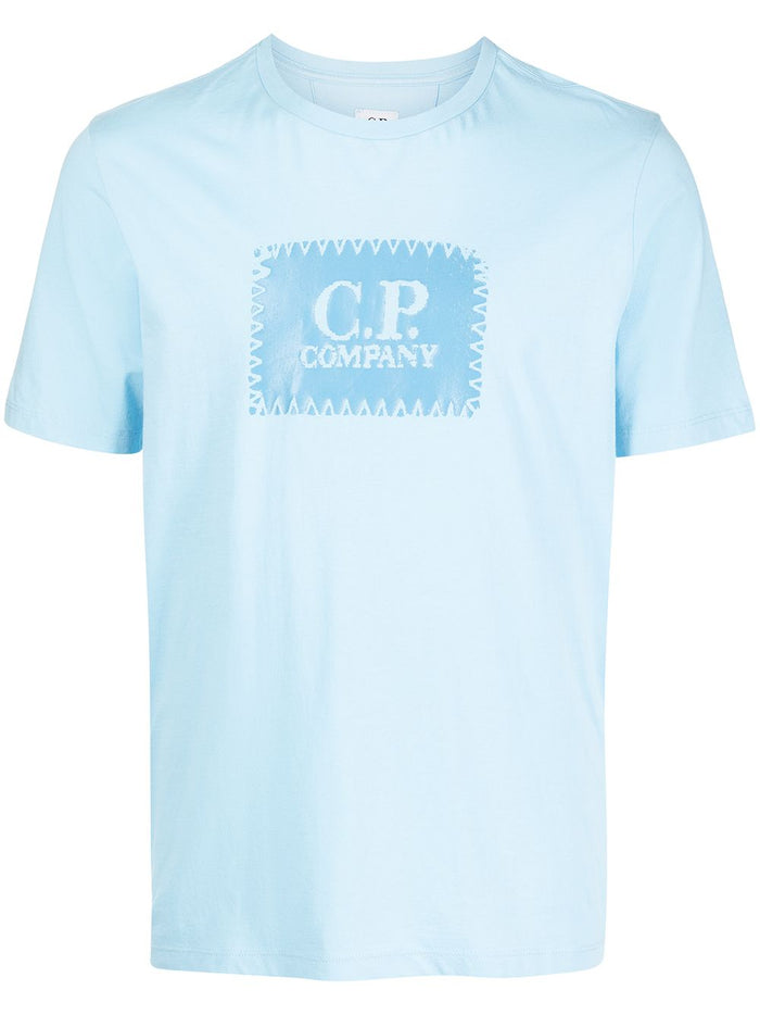 C.P. COMPANY Logo-print T-shirt Blue - MAISONDEFASHION.COM