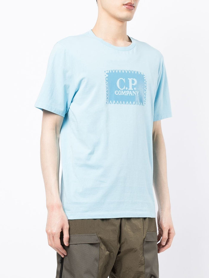 C.P. COMPANY Logo-print T-shirt Blue - MAISONDEFASHION.COM