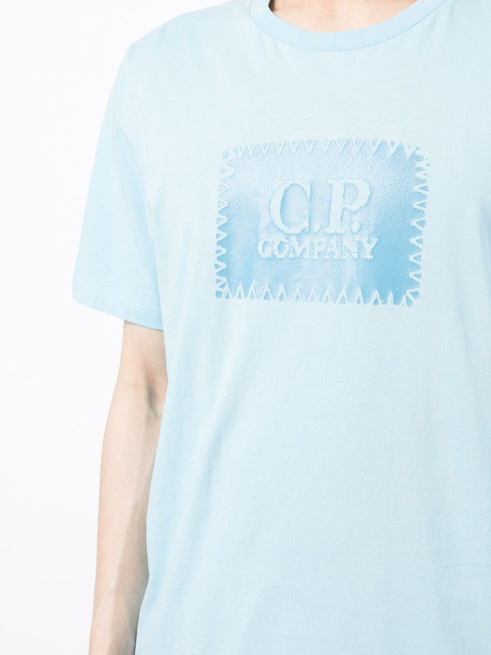 C.P. COMPANY Logo-print T-shirt Blue - MAISONDEFASHION.COM