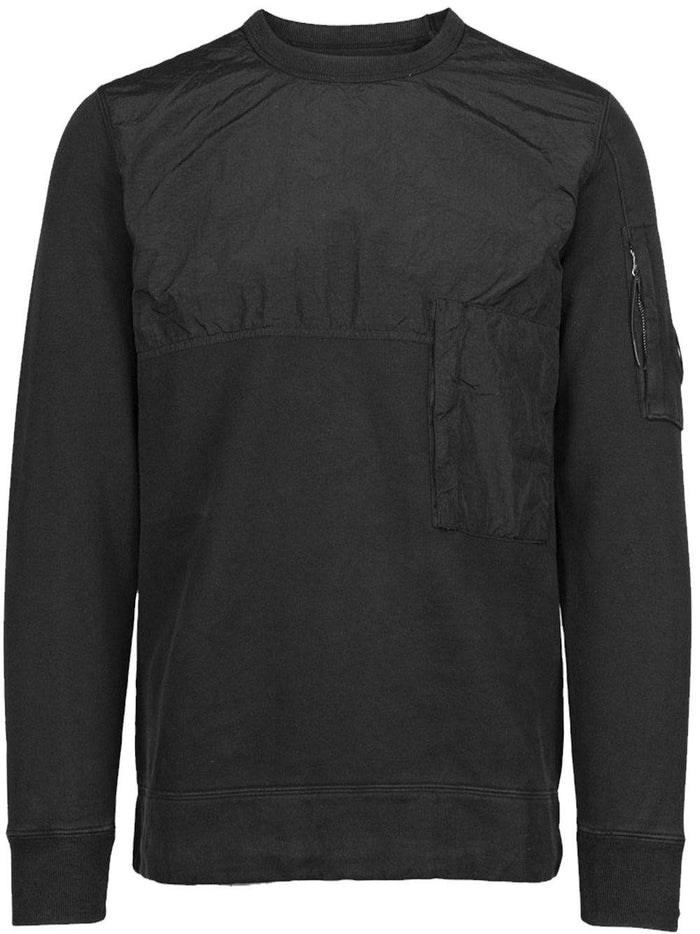 C.P. COMPANY Panelled Lens Sweatshirt Black - MAISONDEFASHION.COM