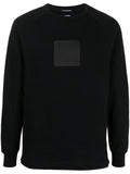 C.P. COMPANY Rubber Logo Sweatshirt Black - MAISONDEFASHION.COM