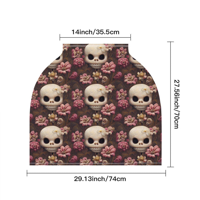 Cute Pink Flower Skull Infant Car Seat Cover - Everything Skull Clothing Merchandise and Accessories