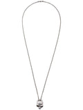 ALEXANDER MCQUEEN Divided Skull Necklace Silver - MAISONDEFASHION.COM