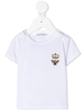DOLCE & GABBANA BABY Bee Crown Embroidered T-Shirt White - MAISONDEFASHION.COM