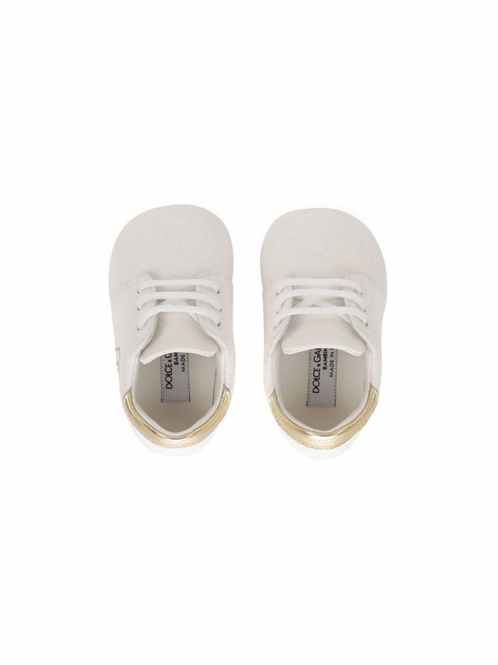 DOLCE & GABBANA BABY DG Logo-Print Sneakers White - MAISONDEFASHION.COM