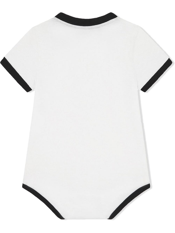 DOLCE & GABBANA BABY Logo-print short-sleeve body White - MAISONDEFASHION.COM