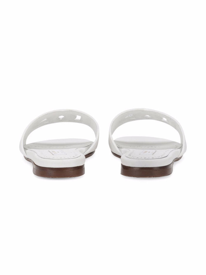 DOLCE & GABBANA KIDS DG Logo Leather Sandals White - MAISONDEFASHION.COM