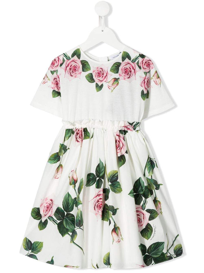 DOLCE & GABBANA KIDS floral dress White - Maison De Fashion