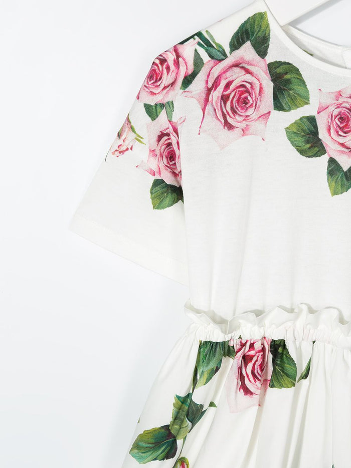 DOLCE & GABBANA KIDS floral dress White - Maison De Fashion