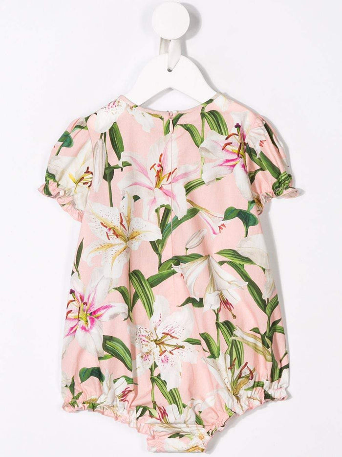 DOLCE & GABANA KIDS floral romper Pink - MAISONDEFASHION.COM