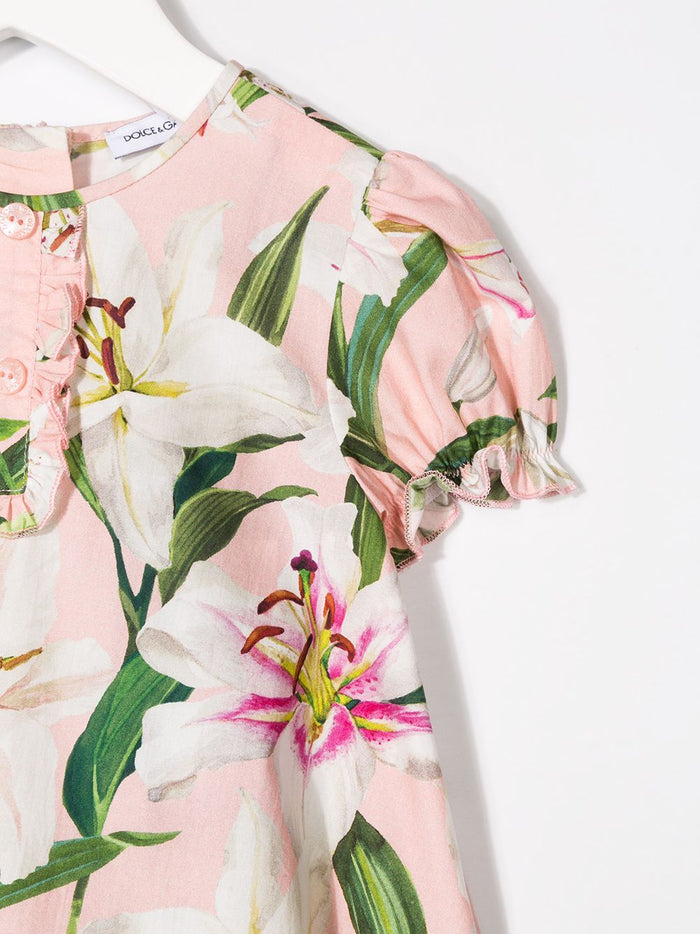 DOLCE & GABANA KIDS floral romper Pink - MAISONDEFASHION.COM