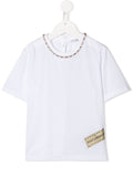 DOLCE & GABBANA KIDS Necklace detail T-shirt White - MAISONDEFASHION.COM