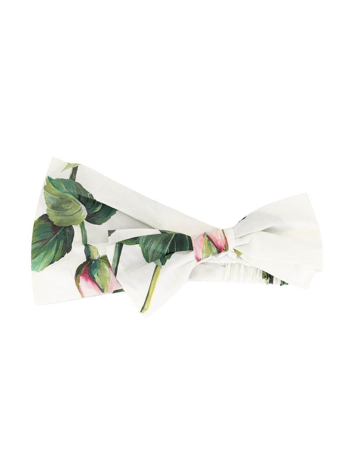 DOLCE & GABBANA KIDS Rose print headband White - MAISONDEFASHION.COM