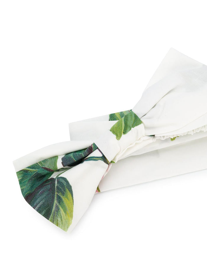 DOLCE & GABBANA KIDS Rose print headband White - MAISONDEFASHION.COM