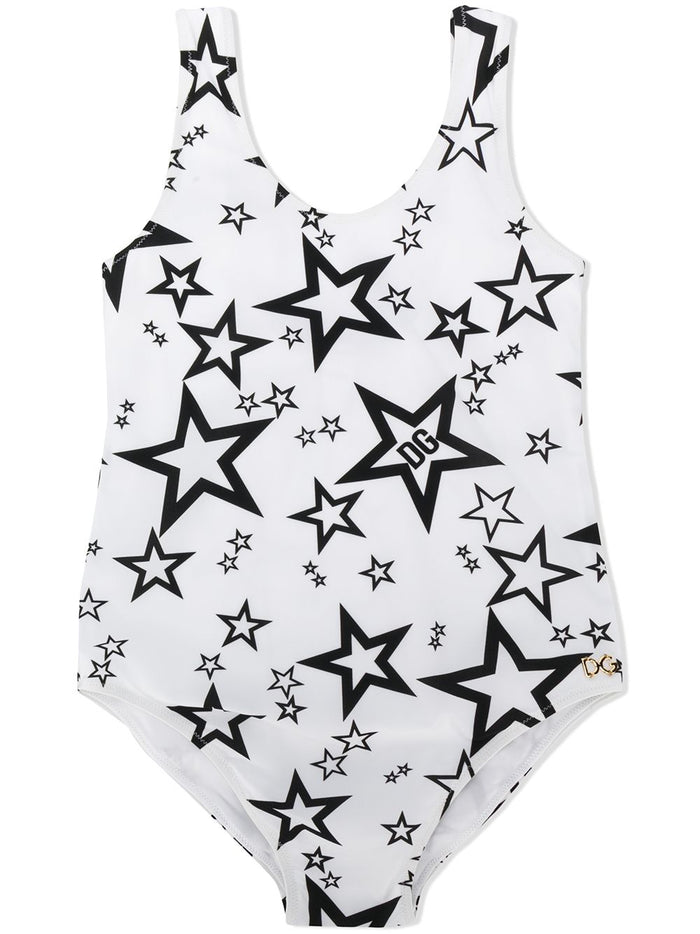 DOLCE & GABBANA KIDS Star-print swimsuit White - MAISONDEFASHION.COM