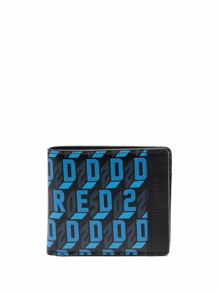DSQUARED2 D2 Monogram Wallet Black - MAISONDEFASHION.COM