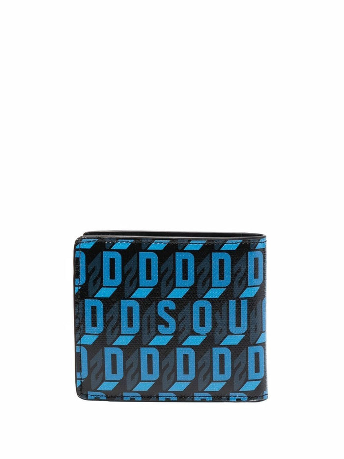 DSQUARED2 D2 Monogram Wallet Black - MAISONDEFASHION.COM