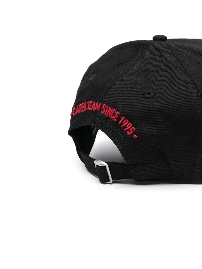 DSQUARED2 D2 Patch Baseball Trucker Cap Black - MAISONDEFASHION.COM