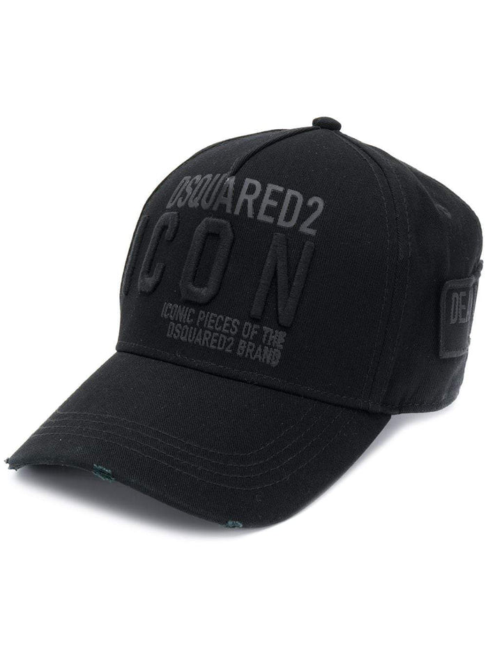 DSQUARED2 Icon Embroidered Cap Black - MAISONDEFASHION.COM