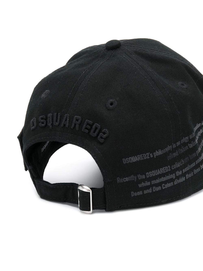 DSQUARED2 Icon Embroidered Cap Black - MAISONDEFASHION.COM