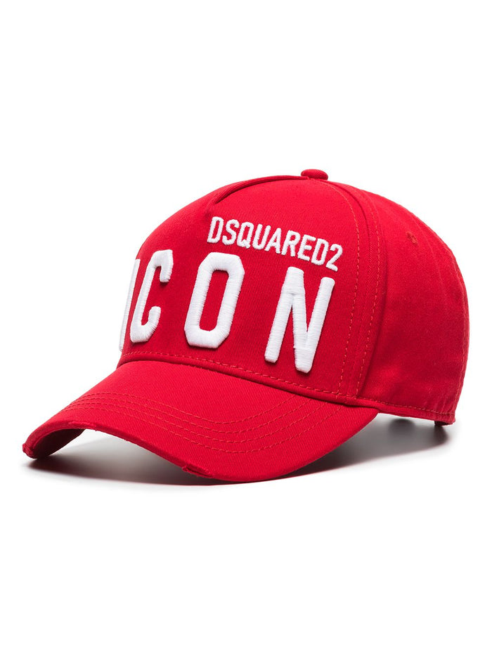 DSQUARED2 Icon Embroidered Cap Red - MAISONDEFASHION.COM