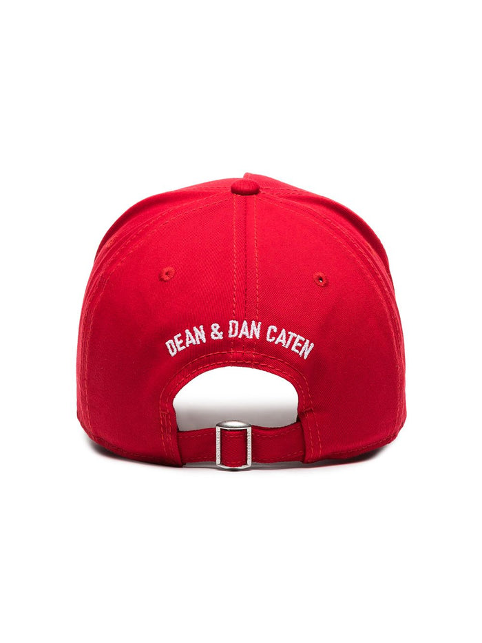 DSQUARED2 Icon Embroidered Cap Red - MAISONDEFASHION.COM
