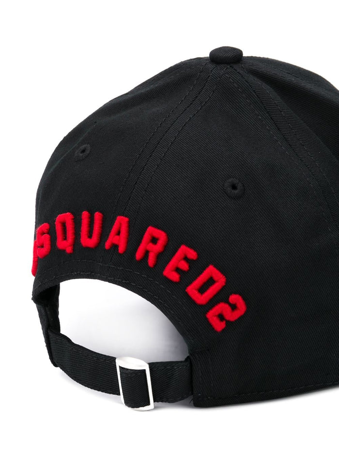 DSQUARED2 Icon Logo Cap Black/Red - MAISONDEFASHION.COM