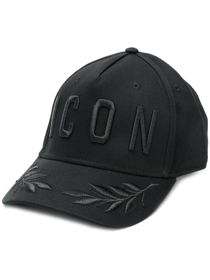 DSQUARED2 Icon Logo Embroidered Cap Black - MAISONDEFASHION.COM