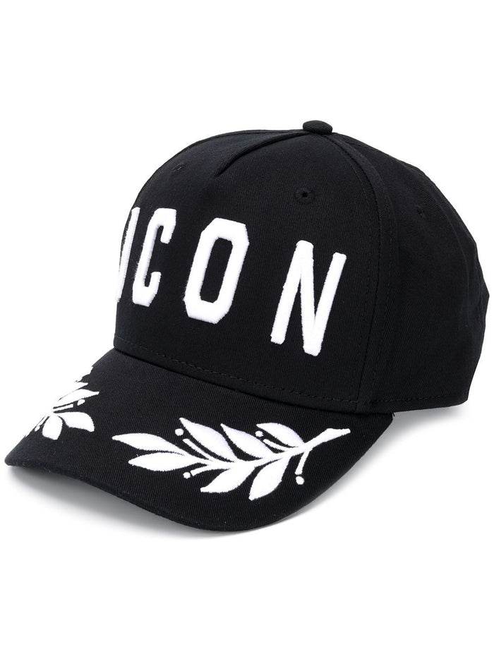 DSQUARED2 Icon Logo Embroidered Cap Black - MAISONDEFASHION.COM