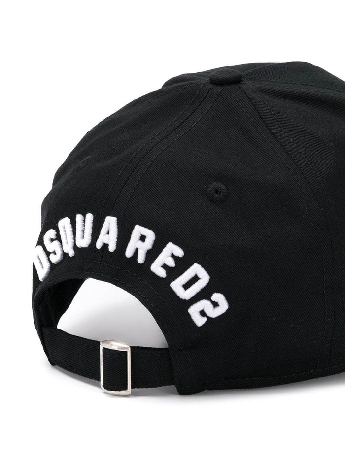 DSQUARED2 Icon Logo Embroidered Cap Black - MAISONDEFASHION.COM