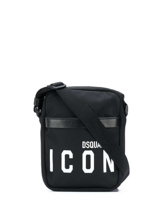 DSQUARED2 Icon Logo Messenger Bag Black/White - Maison De Fashion