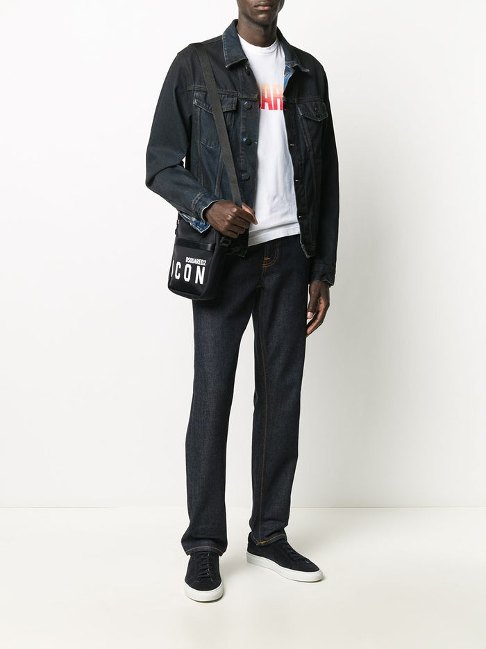 DSQUARED2 Icon Logo Messenger Bag Black/White - Maison De Fashion